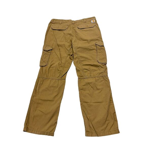 Carhartt Pants Men’s 36x30 Cargo Ripstop Relaxed Fit Tan Work Cotton Khaki - Picture 4 of 6